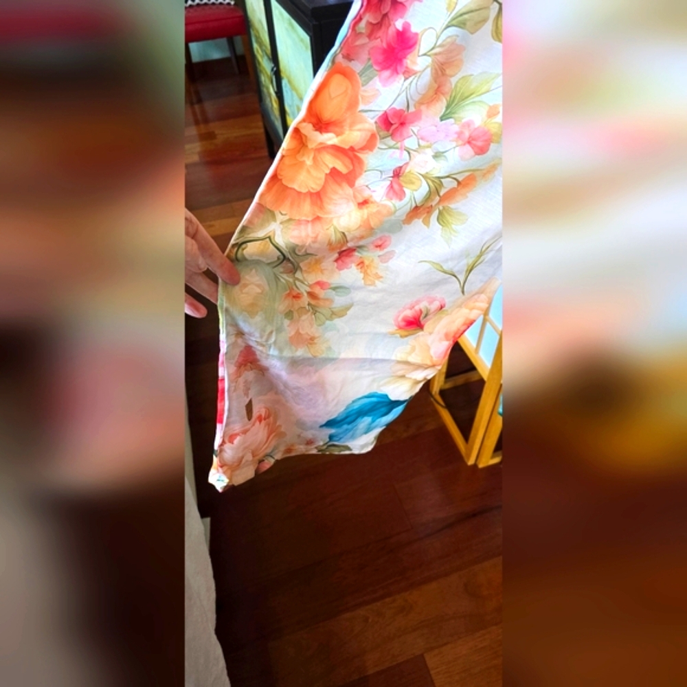 Italian Beautiful Floral Palazzo Pants Size L/10 - Picture 5 of 13